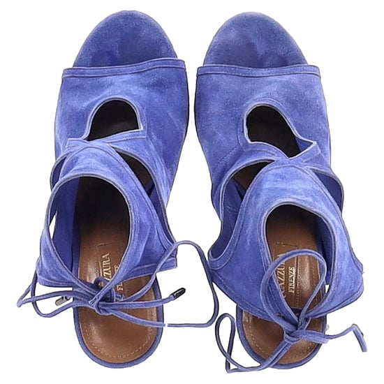 Aquazzura Sexy Thing Cutout Sandalen mit Absatz aus blauen Wildleder - Image 3