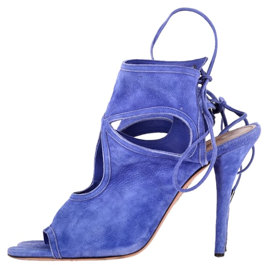 Aquazzura Sexy Thing Cutout Sandalen mit Absatz aus blauen Wildleder - Image 4