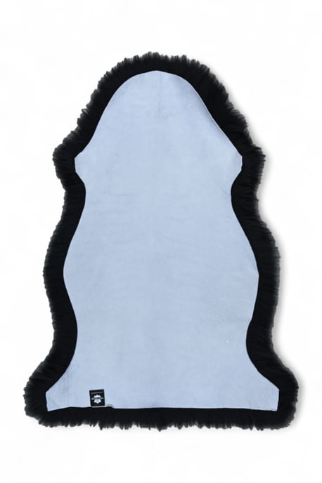 Echter schwarzer Schaffell-Teppich, seidig, natürlich, weich und flauschig, echte Wolle - Image 3