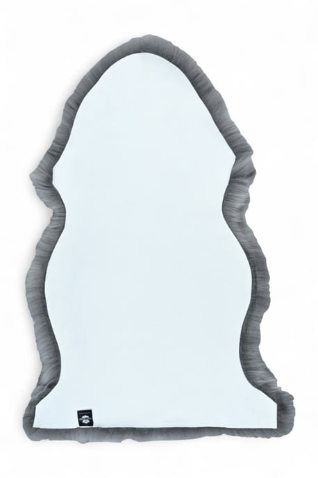 Echter grauer Schaffell-Teppich, natürlich, seidig, weich und flauschig, echte Wolle - Image 2