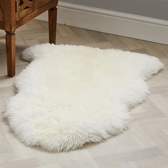Echter elfenbeinfarbener Schaffell-Teppich, natürlich, seidig, weich und flauschig, echte Wolle - Image 3