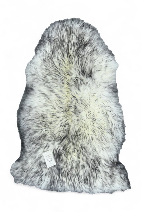 Echter schwarzer Schaffell-Teppich mit Wolfsspitze, seidig, natürlich, weich und flauschig, echte Wolle - Image 2