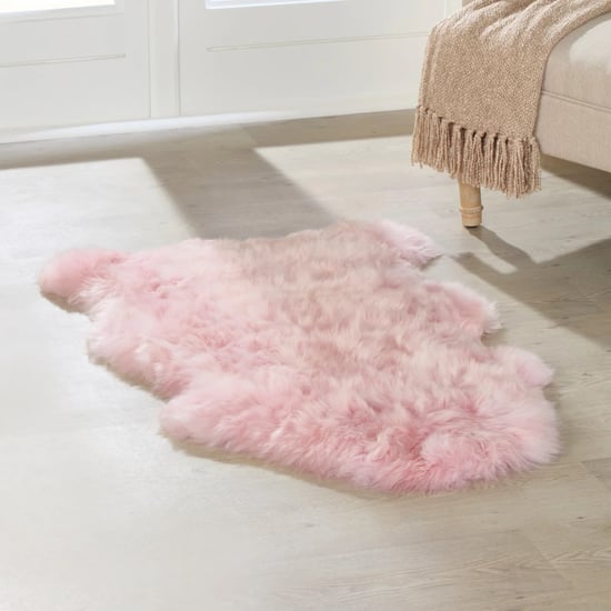 Echter rosa Schaffell-Teppich aus natürlicher, seidig weicher, flauschiger Echtwolle - Image 3