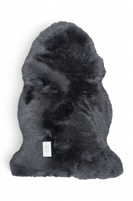 Echter anthrazitgrauer Schaffell-Teppich, seidig, natürlich, weich und flauschig, echte Wolle - Image 2