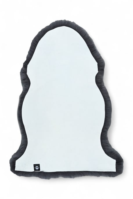 Echter anthrazitgrauer Schaffell-Teppich, seidig, natürlich, weich und flauschig, echte Wolle - Image 3