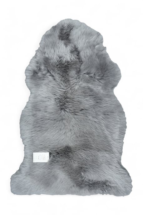 Echter grauer Schaffell-Teppich, seidig, natürlich, weich und flauschig, echte Wolle - Image 2