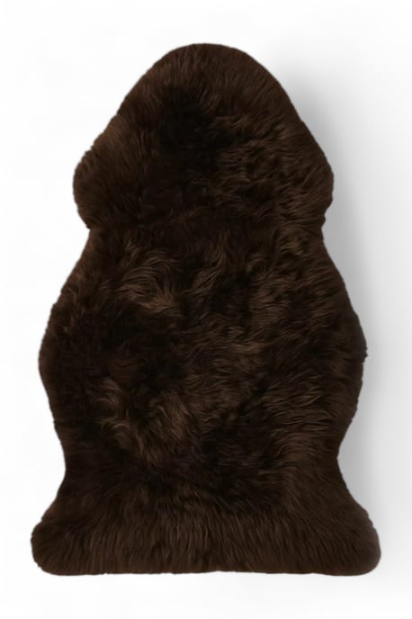 Echter schokoladenbrauner Schaffell-Teppich, seidig, natürlich, weich und flauschig, echte Wolle - Image 2