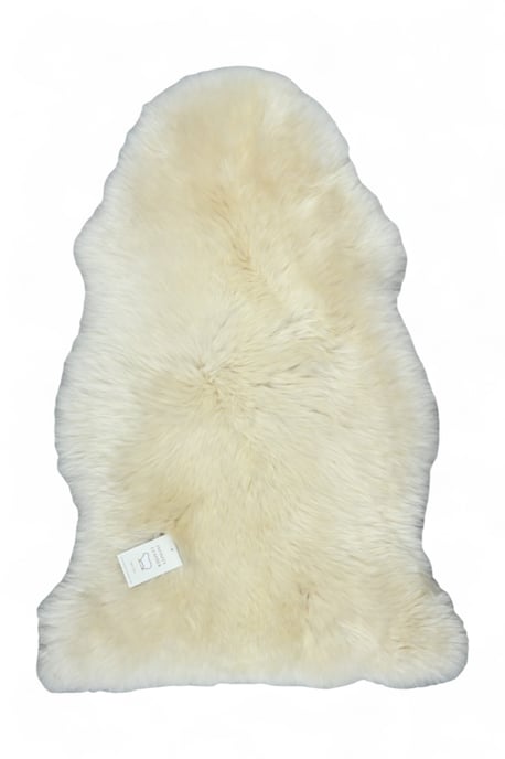 Echter cremefarbener Leinen-Schaffell-Teppich, natürlich, seidig, weich und flauschig, echte Wolle - Image 1