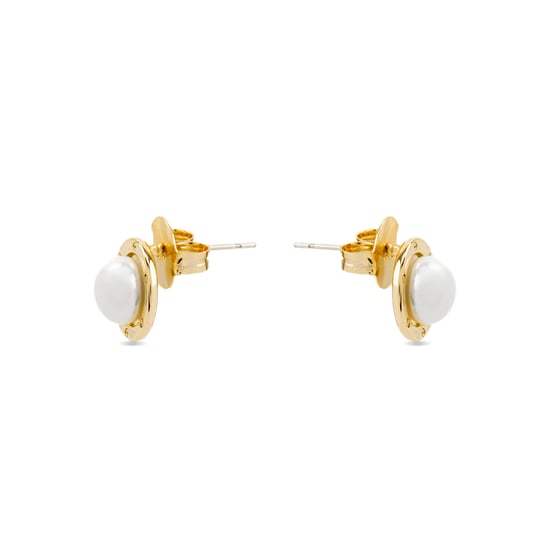 Luxenter Ohrringe mit 18k Gold-Finish weißer Perle - Ciada - Image 3