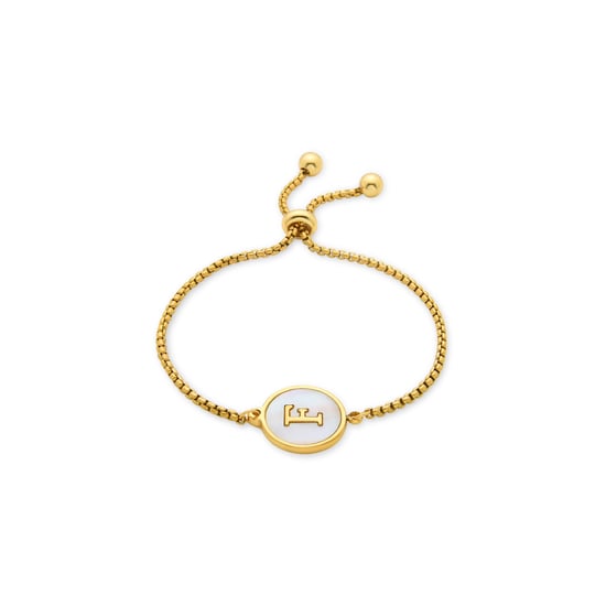Luxenter-Armband aus weißem Perlmutt in 18 Karat Gelbgold - Alphabet - Image 1
