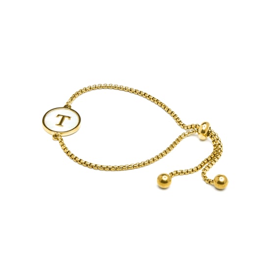 Luxenter-Armband aus weißem Perlmutt in 18 Karat Gelbgold - Alphabet - Image 3
