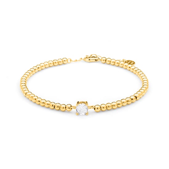 Luxenter 925 Sterling Silber Armband mit glänzenden Zirkonia in 18K Gelbgold - Ruza - Image 1