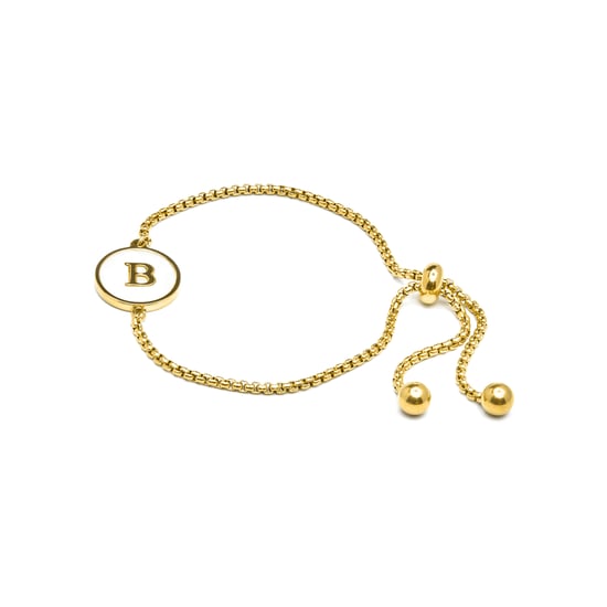 Luxenter-Armband aus weißem Perlmutt in 18 Karat Gelbgold - Alphabet - Image 3