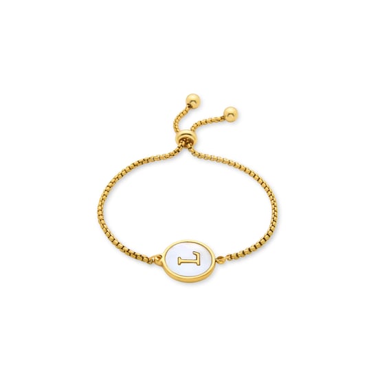 Luxenter-Armband aus weißem Perlmutt in 18 Karat Gelbgold - Alphabet - Image 1