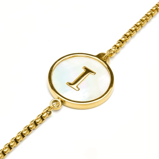 Luxenter-Armband aus weißem Perlmutt in 18 Karat Gelbgold - Alphabet - Image 4