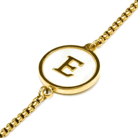 Luxenter-Armband aus weißem Perlmutt in 18 Karat Gelbgold - Alphabet - Image 4