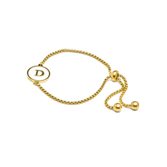 Luxenter-Armband aus weißem Perlmutt in 18 Karat Gelbgold - Alphabet - Image 3