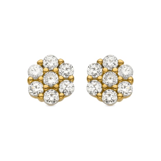 Luxenter-Ohrringe aus 925er Sterlingsilber und Brillant-Zirkonia in 18k Gelbgold - Oris - Image 1