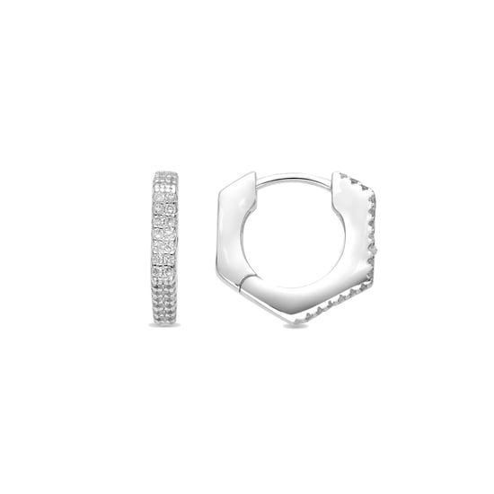 Luxenter Ohrringe mit glänzendem Zirkonia in Silberoptik - Xasmo - Image 1