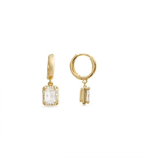 Luxenter 18k Gelbgold plattierte Brillant Zirkonia Ohrringe - Silya - Image 1