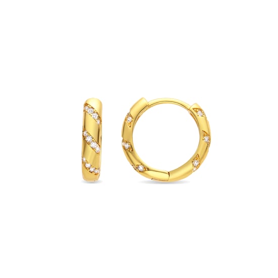 Luxenter Ohrringe mit glänzenden Zirkonia in 18K Gold - Lionvi - Image 1