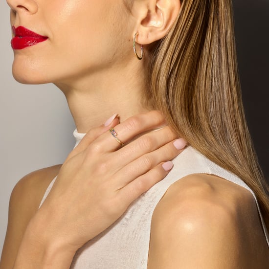 Luxenter Ohrringe mit glänzendem Zirkonia 18k goldfarben - Firmou - Image 2
