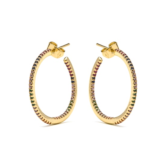 Luxenter Ohrringe mit glänzendem Zirkonia 18k goldfarben - Firmou - Image 3