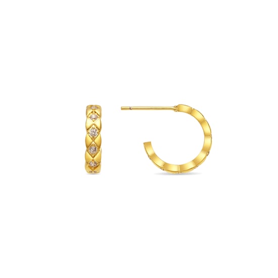 Luxenter Ohrringe mit glänzendem 18k Gold Finish Zirkonia - Efla - Image 1