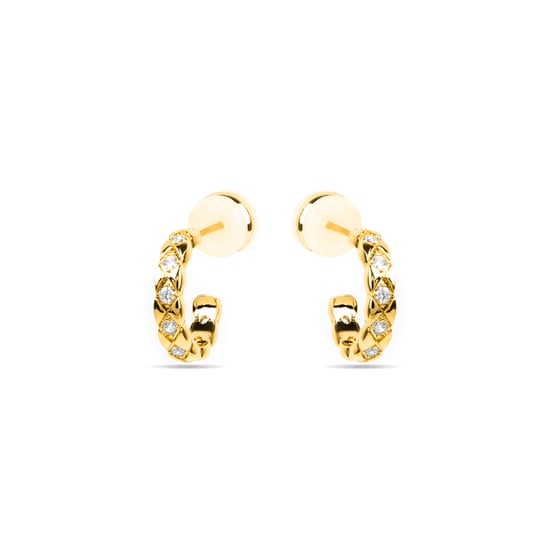 Luxenter Ohrringe mit glänzendem 18k Gold Finish Zirkonia - Efla - Image 3