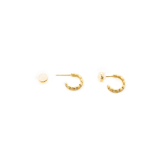 Luxenter Ohrringe mit glänzendem 18k Gold Finish Zirkonia - Efla - Image 4