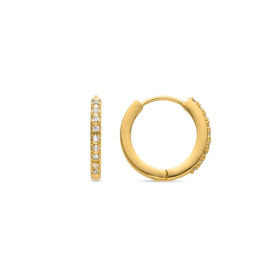 Luxenter Ohrringe mit glänzenden Zirkonia in 18K Gold - Ariuk - Image 1