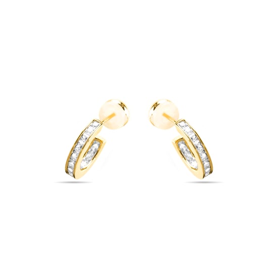 Luxenter Ohrringe mit glänzendem Zirkonia 18k Gold Finish - Daver - Image 3