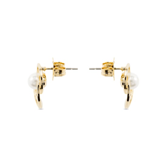 Luxenter Ohrringe mit weißer Perle in 18k Goldoptik - Lebya - Image 3