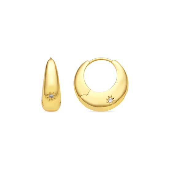 Luxenter Ohrringe mit glänzenden Zirkonia in 18k Gold - Ricia - Image 1