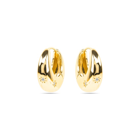 Luxenter Ohrringe mit glänzenden Zirkonia in 18k Gold - Ricia - Image 3