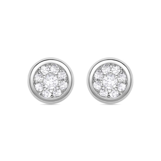 Luxenter Rhodium plattierter Brillant Zirkonia Ohrringe - Zasul - Image 1
