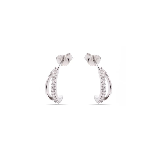 Luxenter Rhodium plattierte Brillant Zirkonia Ohrringe - Makon - Image 3