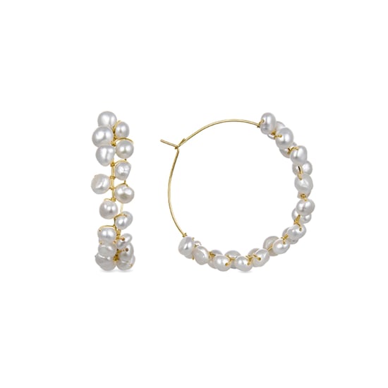 Luxenter weiße Perlenohrringe aus 18K Gelbgold - Milba - Image 1