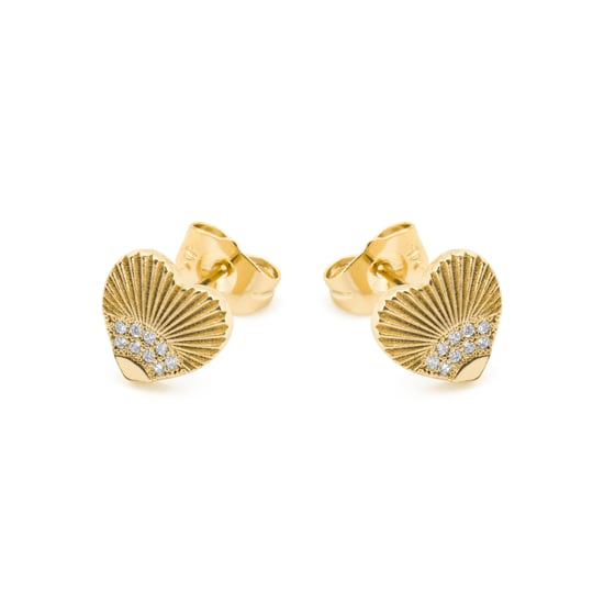 Luxenter Ohrringe mit glänzenden Zirkonia 18k goldfarben - Kripo - Image 3