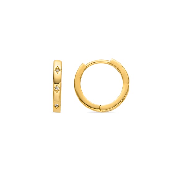 Luxenter Ohrringe mit glänzendem Zirkonia in 18K Gold - Unya - Image 1