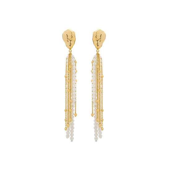 Luxenter weiße Perlenohrringe aus 18k Gelbgold - Subri - Image 1
