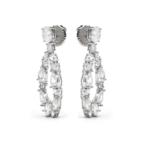 Luxenter 925 Sterling Silber und Rhodium plattierte Brillant Zirkonia Ohrringe - Madne - Image 2