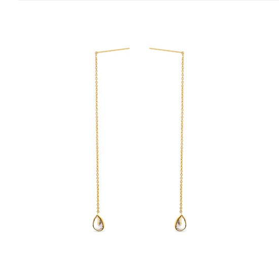 Luxenter Ohrringe aus 925er Sterlingsilber mit funkelnden Zirkonias in 18K Gelbgold - Essential - Image 3