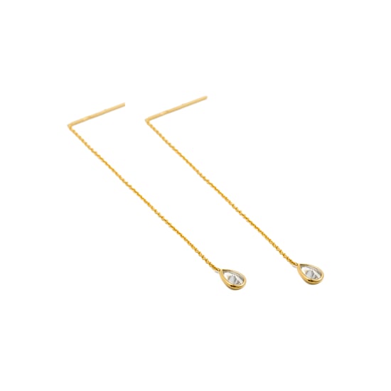 Luxenter Ohrringe aus 925er Sterlingsilber mit funkelnden Zirkonias in 18K Gelbgold - Essential - Image 4