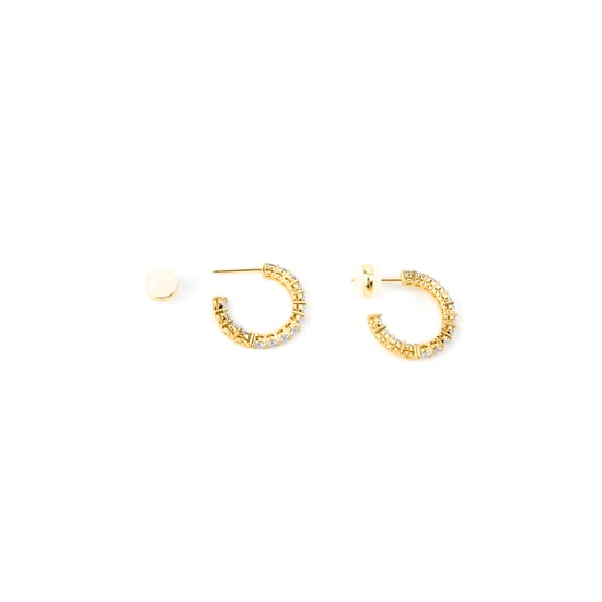 Luxenter Ohrringe mit glänzendem 18k Gold Finish Zirkonia - Chenfa - Image 4