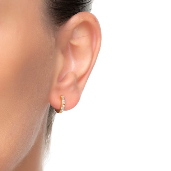 Luxenter Sterling Silber 925 Ohrringe mit weißer Perle in 18K Gelbgold - Leofcar - Image 2
