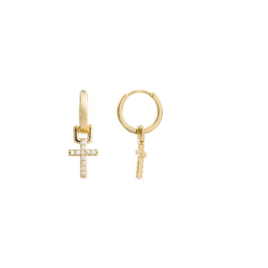 Luxenter Ohrringe aus 18k Gelbgold mit funkelnden Zirkonias - Lizel - Image 1