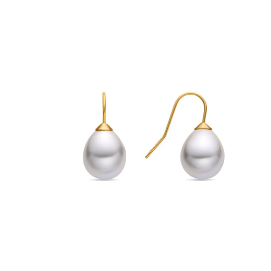Luxenter Ohrringe mit weißer Perle in 18k Goldoptik - Gesis - Image 1