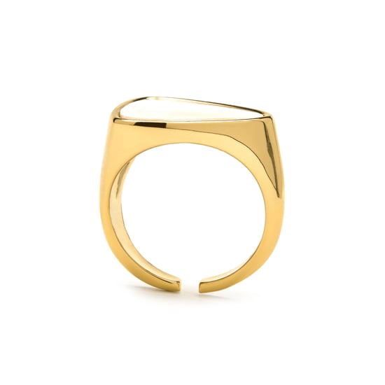 Luxenter Ring mit 18k Gold Finish weißes Perlmutt - Sune - Image 3