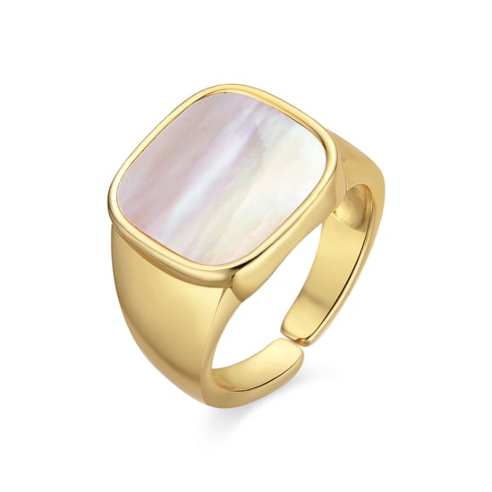 Luxenter Ring mit 18k Gold Finish weißem Perlmutt - Misau - Image 1